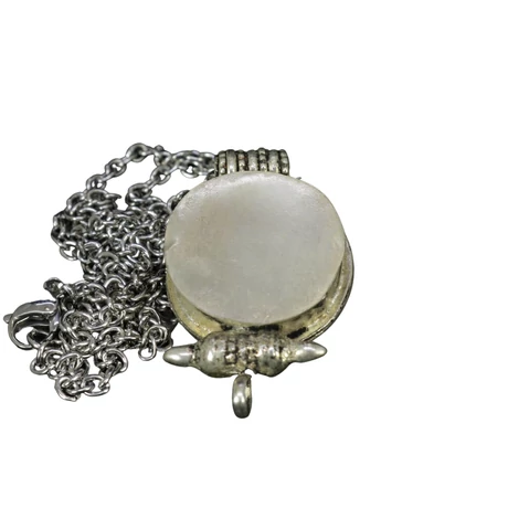 Türkiz gao üreges medál strapabíró nemesacél nyakláncon