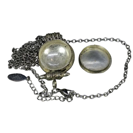 Türkiz gao üreges medál strapabíró nemesacél nyakláncon