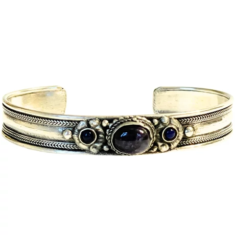 Tibeti design karperec ametiszt kővel dordzse szimbólumban