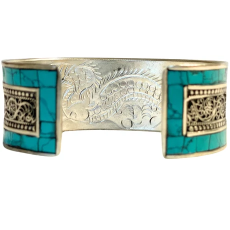 Türkiz karperec - türkiz karperec belsejében sárkány gravírozással