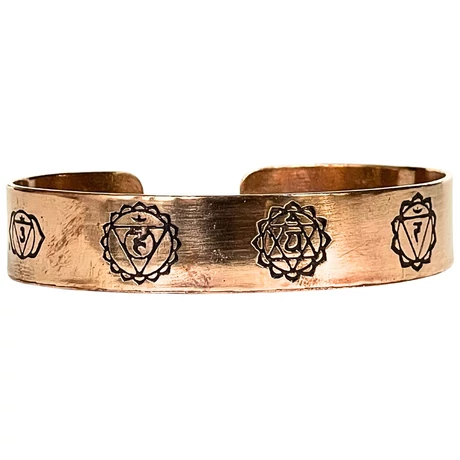 Hét csakra réz karperec