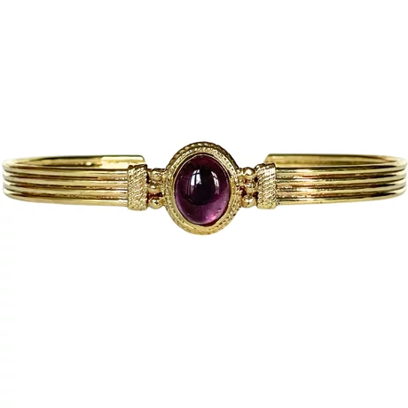 Ametiszt kővel díszített réz karperec