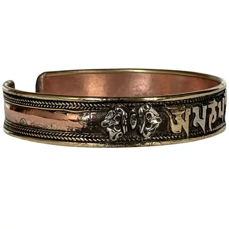 Ommanipemehung tibeti mantrás réz karperec - 3 színű fém