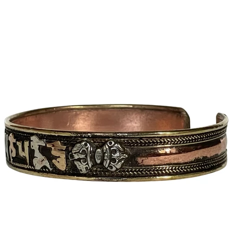 Ommanipemehung tibeti mantrás réz karperec - 3 színű fém