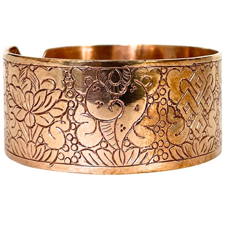 Tibeti nyolc szerencsejeles réz karperec