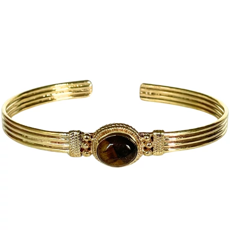 Tigrisszem kővel díszített réz karperec