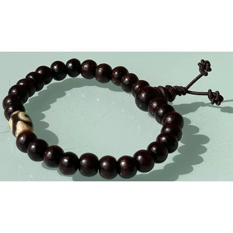 Rózsafa mala DZI osztóval 16 cm kerületű 27 szemes