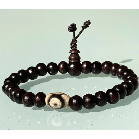 Rózsafa mala DZI osztóval 16 cm kerületű 27 szemes