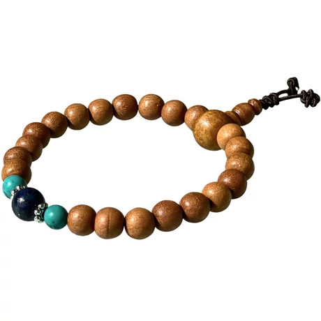 Szantálfa mala valódi illatos szantál fából tibeti osztóval 16 cm kerületű