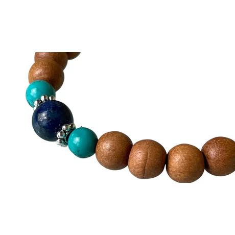 Szantálfa mala valódi illatos szantál fából tibeti osztóval 16 cm kerületű