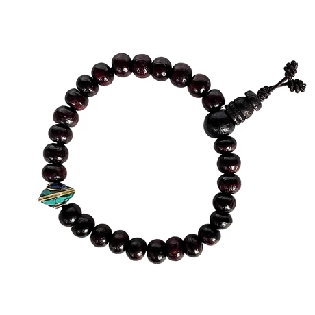 Rózsafa mala tibeti osztóval 16 cm kerületű 27 szemes