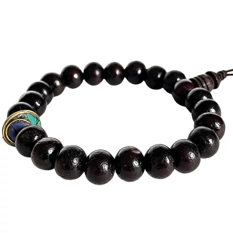 Rózsafa mala tibeti osztóval 16 cm kerületű 21 szemes