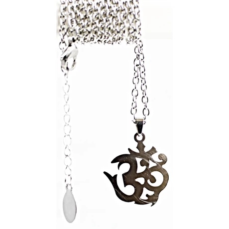 Szanszkrit OM nyaklánc orvosi fémből - bőrbarát, allergiamentes