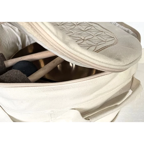 Hangtál táska Élet Virág Szimbólummal krém színben - pamut