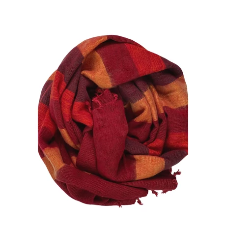 Yak sál, stóla bengáli vörös, narancs pecsétbordó csíkos