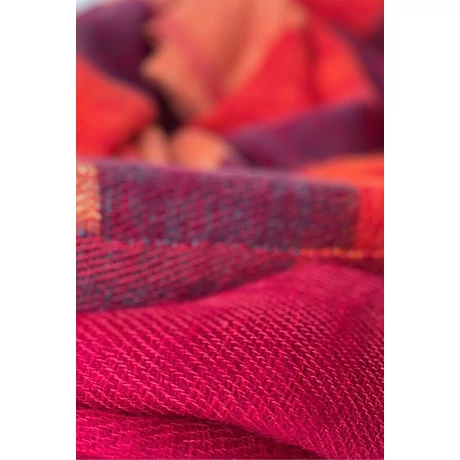 Yak sál, stóla, narancssárga bengálivörös, bordó, és répasárga csíkos