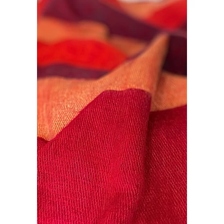 Yak sál, stóla, narancssárga bengálivörös, bordó, és répasárga csíkos