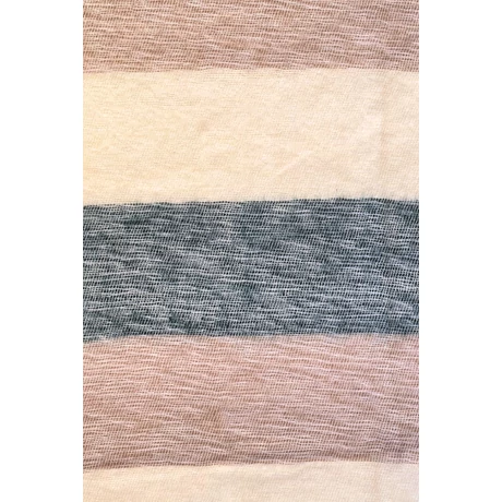 Yak sál, stóla - bizáncikék, sitakebarna, alabástromfehér csíkos