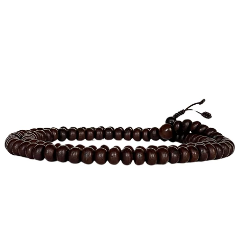 Bodhifa mala natúr szemekből sötétbarna színben 94 cm kerületű