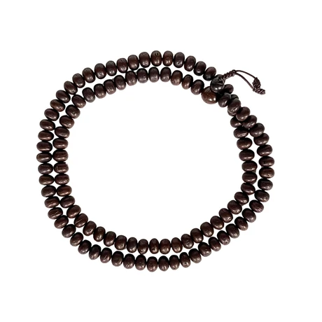 Bodhifa mala natúr szemekből sötétbarna színben 94 cm kerületű