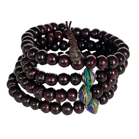 Rózsafa mala tibeti osztóval 108 szemből 74 cm kerületű