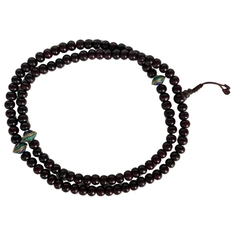 Rózsafa mala tibeti osztóval 108 szemből 74 cm kerületű