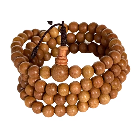 Szantál mala valódi illatos szantálfából, 74 cm kerületű 108 szemes